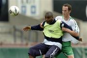 16 August 2005; Clinton Morrison, Republic of Ireland, in action against his team-mate Andy O'Brien during squad training. Lansdowne Road, Dublin. Picture credit; David Maher / SPORTSFILE