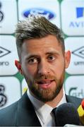 2 March 2014; Republic of Ireland's Darryl Murphy during the mixed zone. RTE Studios, Donnybrook, Dublin. Picture credit: David Maher / SPORTSFILE