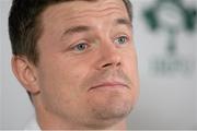 3 March 2014; Ireland's Brian O'Driscoll during a press conference ahead of their side's RBS Six Nations Rugby Championship match against Italy on Saturday. Ireland Rugby Press Conference, Carton House, Maynooth, Co. Kildare. Picture credit: Brendan Moran / SPORTSFILE