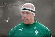 4 March 2014; Ireland's Paul O'Connell arrives ahead of squad training ahead of their side's RBS Six Nations Rugby Championship match against Italy on Saturday. Ireland Rugby Squad Training, Carton House, Maynooth, Co. Kildare. Picture credit: Brendan Moran / SPORTSFILE