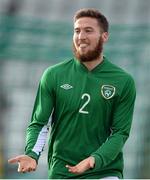 5 March 2014; Matt Doherty, Republic of Ireland, celebrates after scoring his side's first goal against Montenegro. UEFA Under 21 Championship Qualifier, Republic of Ireland v Montenegro, Tallaght Stadium, Tallaght, Co. Dublin. Picture credit: Brendan Moran / SPORTSFILE