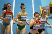 7 March 2014; Ireland's Ciara Everard, second from left, competing in the women's 800m heat. IAAF World Indoor Athletics Championships 2014, Ergo Arena, Sopot, Poland. Picture credit: Radoslaw Jozwiak / SPORTSFILE