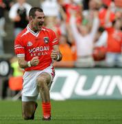 20 August 2005; Armagh's Steven McDonnell celebrates after scoring his sides first goal. Bank of Ireland All-Ireland Senior Football Championship Quarter-Final, Armagh v Laois, Croke Park, Dublin. Picture credit; Oliver Mc Veigh / SPORTSFILE