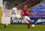 22 August 2005; Alan Reynolds, Shelbourne, in action against Gary Dicker, UCD. eircom League Cup, Semi-Final, Shelbourne v UCD, Tolka Park, Dublin. Picture credit; Damien Eagers / SPORTSFILE