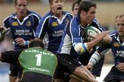 26 August 2005; Christian Warner, Leinster, is tackled by Tom Smith, Northampton. Leinster Pre-Season Friendly 2005-2006, Leinster v Northampton, Donnybrook, Dublin. Picture credit; Pat Murphy / SPORTSFILE