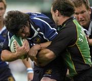 26 August 2005; David Blaney, Leinster, is tackled by Mark Robinson, Northampton. Leinster Pre-Season Friendly 2005-2006, Leinster v Northampton, Donnybrook, Dublin. Picture credit; Pat Murphy / SPORTSFILE