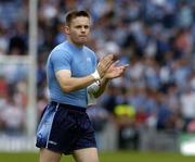 27 August 2005; A dejected Dessie Farrell, Dublin, at the end of the game after defeat to Tyrone. Bank of Ireland All-Ireland Senior Football Championship Quarter-Final Replay, Dublin v Tyrone, Croke Park, Dublin. Picture credit; David Maher / SPORTSFILE
