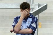27 August 2005; A dejected Dublin supporter at the end of the game. Bank of Ireland All-Ireland Senior Football Championship Quarter-Final Replay, Dublin v Tyrone, Croke Park, Dublin. Picture credit; David Maher / SPORTSFILE
