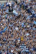 27 August 2005; Dublin supporters cheer on their side during the game. Bank of Ireland All-Ireland Senior Football Championship Quarter-Final Replay, Dublin v Tyrone, Croke Park, Dublin. Picture credit; Ray McManus / SPORTSFILE