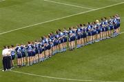 27 August 2005; The Dublin panel stand for the national anthem. Bank of Ireland All-Ireland Senior Football Championship Quarter-Final Replay, Dublin v Tyrone, Croke Park, Dublin. Picture credit; Ray McManus / SPORTSFILE