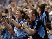 27 August 2005; Dublin supporters cheer on their team after a point was scored. Bank of Ireland All-Ireland Senior Football Championship Quarter-Final Replay, Dublin v Tyrone, Croke Park, Dublin. Picture credit; Damien Eagers / SPORTSFILE