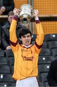 9 March 2014; The Kilkenny CBS captain Darragh Holohan with the Corn Uí Dhúill cup. Leinster Post Primary Schools Senior Hurling 'A' Corn Uí Dhúill Final, Kilkenny CBS v St. Kieran's College, Nowlan Park, Kilkenny. Picture credit: Ray McManus / SPORTSFILE