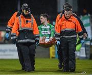 9 March 2014; David O'Connor, Shamrock Rovers, is stretchered off after picking up an injury. SSE Airtricity League Premier Division, Shamrock Rovers v Derry City, Tallaght Stadium, Tallaght, Co. Dublin. Picture credit: David Maher / SPORTSFILE