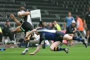 4 September 2005; Stefan Terblance, Neath-Swansea Ospreys, in action against Brendan Burke, Leinster. Celtic League 2005-2006, Group A, Neath-Swansea Ospreys v Leinster, Swansea Stadium, Swansea, Wales. Picture credit; Tim Parfitt / SPORTSFILE