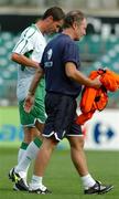 6 September 2005; Roy Keane, Republic of Ireland, with his manager Brian Kerr during squad training. Lansdowne Road, Dublin. Picture credit; David Maher / SPORTSFILE