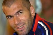 6 September 2005; Zinedine Zidane, France, during a press conference before squad training. Lansdowne Road, Dublin. Picture credit; Brian Lawless / SPORTSFILE