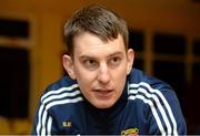 11 March 2014; Barry Moran, Castlebar Mitchels, during a press conference ahead of their AIB GAA Football All-Ireland Senior Championship Final against St Vincent's on Monday the 17th of March. An Sportlainn Complex, Castlebar, Co. Mayo. Picture credit: Barry Cregg / SPORTSFILE