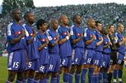 7 September 2005; The French team stand for the national anthem. FIFA 2006 World Cup Qualifier, Group 4, Republic of Ireland v France, Lansdowne Road, Dublin. Picture credit; Brian Lawless / SPORTSFILE