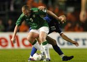 7 September 2005; Richard Dunne, Republic of Ireland, in action against Zinedine Zidane, France. FIFA 2006 World Cup Qualifier, Group 4, Republic of Ireland v France, Lansdowne Road, Dublin. Picture credit; David Maher / SPORTSFILE