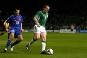 7 September 2005; Richard Dunne, Republic of Ireland, in action against Willy Sagnol, France. FIFA 2006 World Cup Qualifier, Group 4, Republic of Ireland v France, Lansdowne Road, Dublin. Picture credit; Brian Lawless / SPORTSFILE