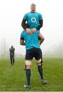 13 March 2014; Ireland's Paul O'Connell and Mike McCarthy during squad training ahead of their side's RBS Six Nations Rugby Championship 2014 match against France on Saturday. Ireland Rugby Squad Training, Carton House, Maynooth, Co. Kildare. Picture credit: Matt Browne / SPORTSFILE