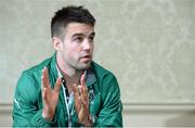 13 March 2014; Ireland's Conor Murray during a press conference ahead of their side's RBS Six Nations Rugby Championship 2014 match against France on Saturday. Ireland Rugby Press Conference, Carton House, Maynooth, Co. Kildare. Picture credit: Matt Browne / SPORTSFILE