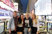 13 March 2014; TG4 Ladies Allstar footballers, from left, Bronagh Sheridan, Cavan, Sinead Goldrick, Dublin, Valerie Mulcahy, Cork and Caoimhe Mohan, Monaghan, during a bus tour of Hong Kong Island and Kowloon areas of Hong Kong. 2014 TG4 Ladies Football All-Star Tour, Hong Kong, China. Picture credit: Brendan Moran / SPORTSFILE