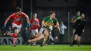 12 March 2014; Thomas Hickey, Kerry, in action against Ian Maguire, Cork. Cadbury Munster GAA Football U21 Championship, Quarter-Final, Kerry v Cork, Austin Stack Park, Tralee, Co. Kerry. Picture credit: Matt Browne / SPORTSFILE