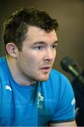 14 March 2014; Ireland's Peter O'Mahony during a press conference ahead of their side's RBS Six Nations Rugby Championship match against France on Saturday. Ireland Rugby Press Conference, Stade De France, Saint Denis, Paris, France. Picture credit: Stephen McCarthy / SPORTSFILE