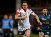 14 March 2014; Tommy Bowe, Ulster, makes a break for the try line. Celtic League 2013/14, Round 17, Ulster v Scarlets. Ravenhill Park, Belfast, Co. Antrim. Picture credit: Oliver McVeigh / SPORTSFILE