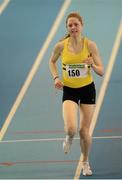 16 March 2014; Claire McSweeney, Leevale A.C., Co. Cork, on her way to winning the Senior Women's 1,500m final at the Woodie’s DIY Indoor Track and Field League Final. Athlone Institute of Technology International Arena, Athlone, Co. Westmeath. Photo by Sportsfile