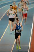 16 March 2014; Robert Tully, Star of the Sea A.C., Co. Meath, on his way to winning the Senior Men's 800m Final at the Woodie’s DIY Indoor Track and Field League Final. Athlone Institute of Technology International Arena, Athlone, Co. Westmeath. Photo by Sportsfile