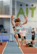 16 March 2014; Joseph Spratt, Limerick A.C., competing in the Senior Men's Long Jump at the Woodie’s DIY Indoor Track and Field League Final. Athlone Institute of Technology International Arena, Athlone, Co. Westmeath. Photo by Sportsfile