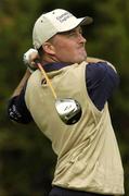 17 September 2005; Damien McGrane, watches his drive from the 5th tee box during the Irish PGA Championship at the Irish PGA National. Palmerstown House, Johnston, Co. Kildare. Picture credit; Matt Browne / SPORTSFILE