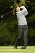 17 September 2005; Martin Sludds, Enniscorthy Golf Club, watches his tee shot from the 2nd tee box during the Irish PGA Championship at the Irish PGA National. Palmerstown House, Johnston, Co. Kildare. Picture credit; Matt Browne / SPORTSFILE