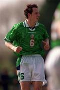 27 April 1999; Andrew O'Brien of Republic of Ireland during the U21 International friendly match between Republic of Ireland and Sweden at Birr Town FC in Birr, Offaly. Photo By Brendan Moran/Sportsfile