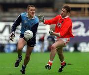 25 April 1999; Ciaran Whelan of Dublin in action against Paul McGrane of Armagh during the Church & General National Football League Division 1 Semi-Final match between Armagh and Dublin at Croke Park in Dublin. Photo by Aoife Rice/Sportsfile