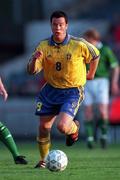 28 April 1999; Daniel Andersson of Sweden during the International friendly match between Republic of Ireland and Sweden at Lansdowne Road in Dublin. Photo By Brendan Moran/Sportsfile
