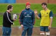 18 March 2014; Munster's Mike Sherry, left, Paul O'Connell, centre, and Donncha O'Callaghan in conversation during squad training ahead of their Celtic League 2013/14, Round 17, game against Benetton Treviso on Saturday. Munster Rugby Squad Training, University of Limerick, Limerick. Picture credit: Diarmuid Greene / SPORTSFILE