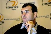 5 October 2005; Leinster coach Michael Cheika during a Leinster Rugby press conference. Old Belvedere, Anglesea Road, Dublin. Picture credit: Matt Browne / SPORTSFILE
