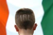 6 October 2005; Five year old Ciaran Kearney, Finglas, Dublin, shows his support for the Republic of Ireland ahead of the 2006 FIFA World Cup Qualifier against Cyprus. Limassol, Cyprus. Picture credit: David Maher / SPORTSFILE