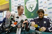 11 October 2005; Brian Kerr, Republic of Ireland manager with Kevin Kilbane, during a press conference after squad training. Lansdowne Road, Dublin. Picture credit: David Maher / SPORTSFILE