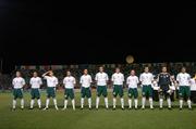 8 October 2005; Republic of Ireland line up before the start of the game. FIFA 2006 World Cup Qualifier, Group 4, Cyprus v Republic of Ireland, GSP Stadium, Nicosia, Cyprus. Picture credit: David Maher / SPORTSFILE