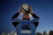 13 October 2005; Leinster hooker Bernard Jackman practices his lineout throwing during squad training. RDS, Dublin. Picture credit: Brendan Moran / SPORTSFILE