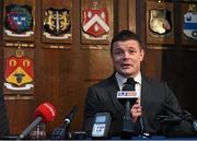 22 March 2014; Former Ireland Rugby International Brian O'Driscoll speaking during a press conferenceprior to him being awarded the Freedom of the City of Dublin. Mansion House, Dublin. Picture credit: Matt Browne / SPORTSFILE