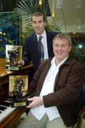 10 October 2005; Cork hurler Ben O'Connor and Frank McGuigan, who represented his son Brian, Tyrone footballer who was presented with the Vodafone Player of the Month awards for the month of September. Powerscourt Townhouse, Dublin. Picture credit; Damien Eagers / SPORTSFILE