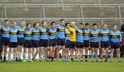 9 October 2005; The Salthill-Knocknacarra team stand for the national anthem 'Amhran na bhFiann'. Galway County Senior Football Final, Salthill-Knocknacarra v Carna-Cashel, Pearse Stadium, Galway. Picture credit: Damien Eagers / SPORTSFILE