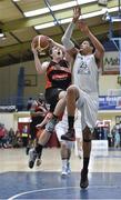 23 March 2014; Ciaran Roe, Killester, in action against Lehmon Colbert, C&S UCC Demons. Basketball Ireland Champions Trophy Final, C&S UCC Demons, Cork v Killester, Dublin. Neptune Stadium, Cork. Picture credit: Brendan Moran / SPORTSFILE