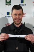 23 March 2014; Alan Cawley draws the name of Sheriff YC during the FAI Junior Cup Semi-Final Draw. Carew Park, Limerick. Picture credit: Diarmuid Greene / SPORTSFILE