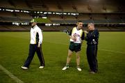26 October 2005; Benny Coulter leaves the field as Pete McGrath makes a point to Ross Munnelly after a light training in advance of the 2nd Fosters International Rules game between Australia and Ireland, Telstra Dome, Melbourne, Australia. Picture credit; Ray McManus / SPORTSFILE